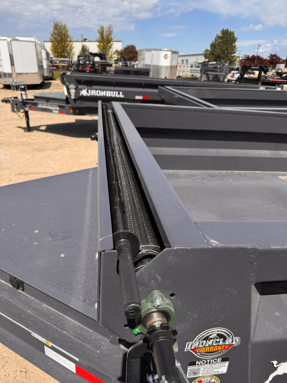 Iron Bull Trailers 2026 DWB 83"X16' Scissor Dump Trailer | Tandem Axle 14.999K, 24" Sides, 7 Ga Floor, 10 Ga Sides, Slide In Ramps, Tarp Kit, 2 Way Gate