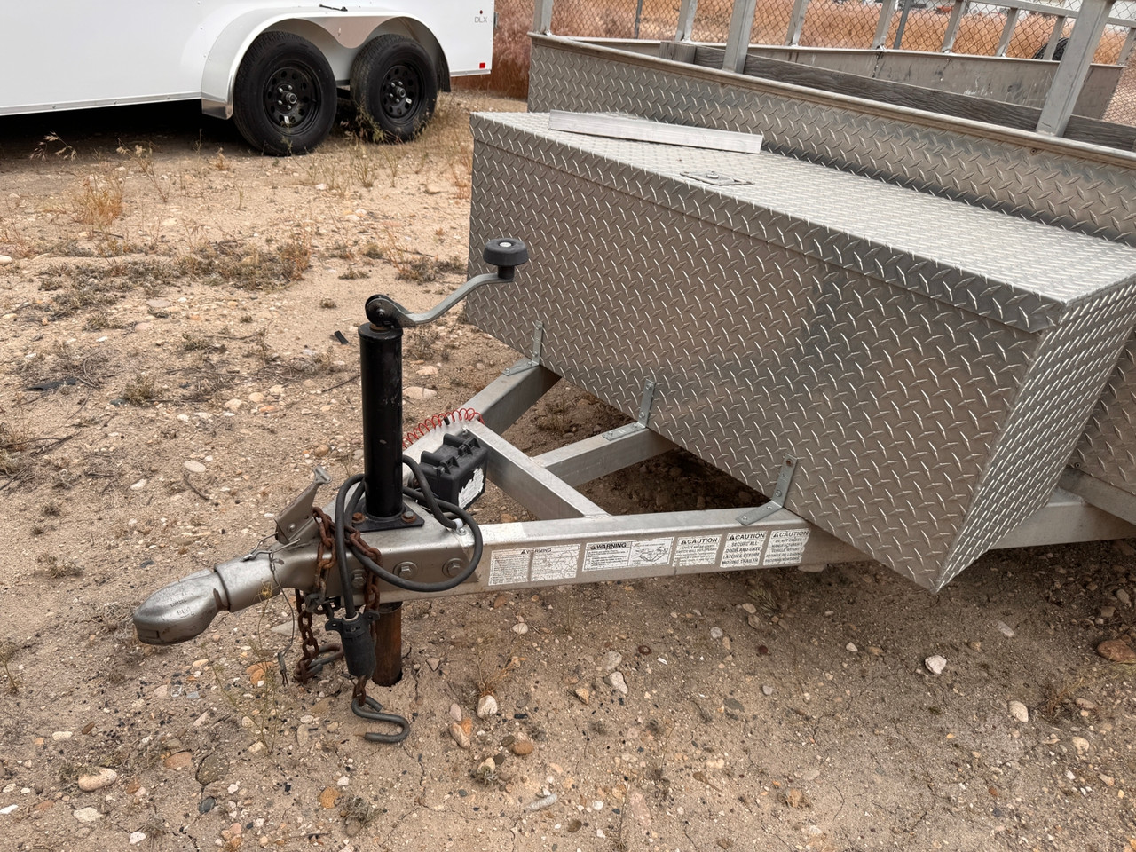 C&B Trailers 2003 84"X16' Landscape Utility Trailer | Tandem Axle, Aluminum, Enclosed Sides, Tongue Storage Box, Rear Ramp Gate