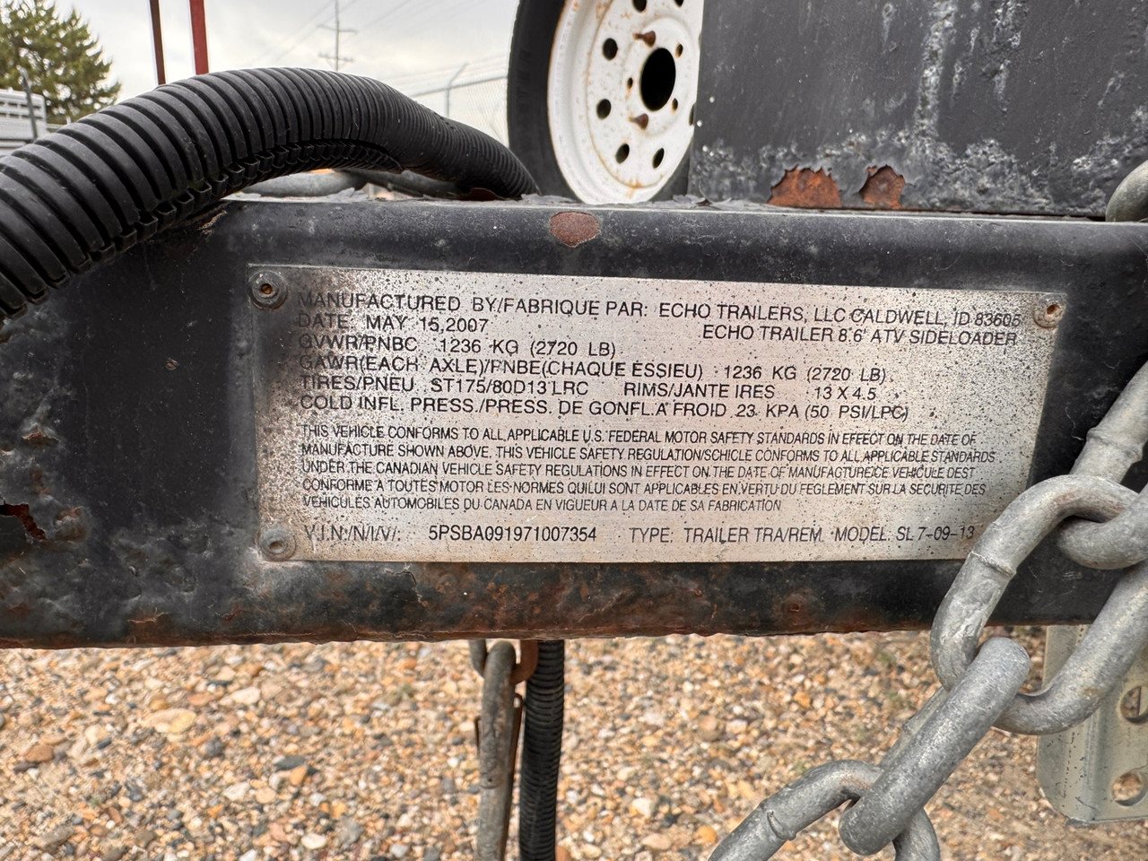Echo Trailers 2007 84"X8' Utility Trailer | Single Axle, Deckover ATV Fold Down Side Ramp
