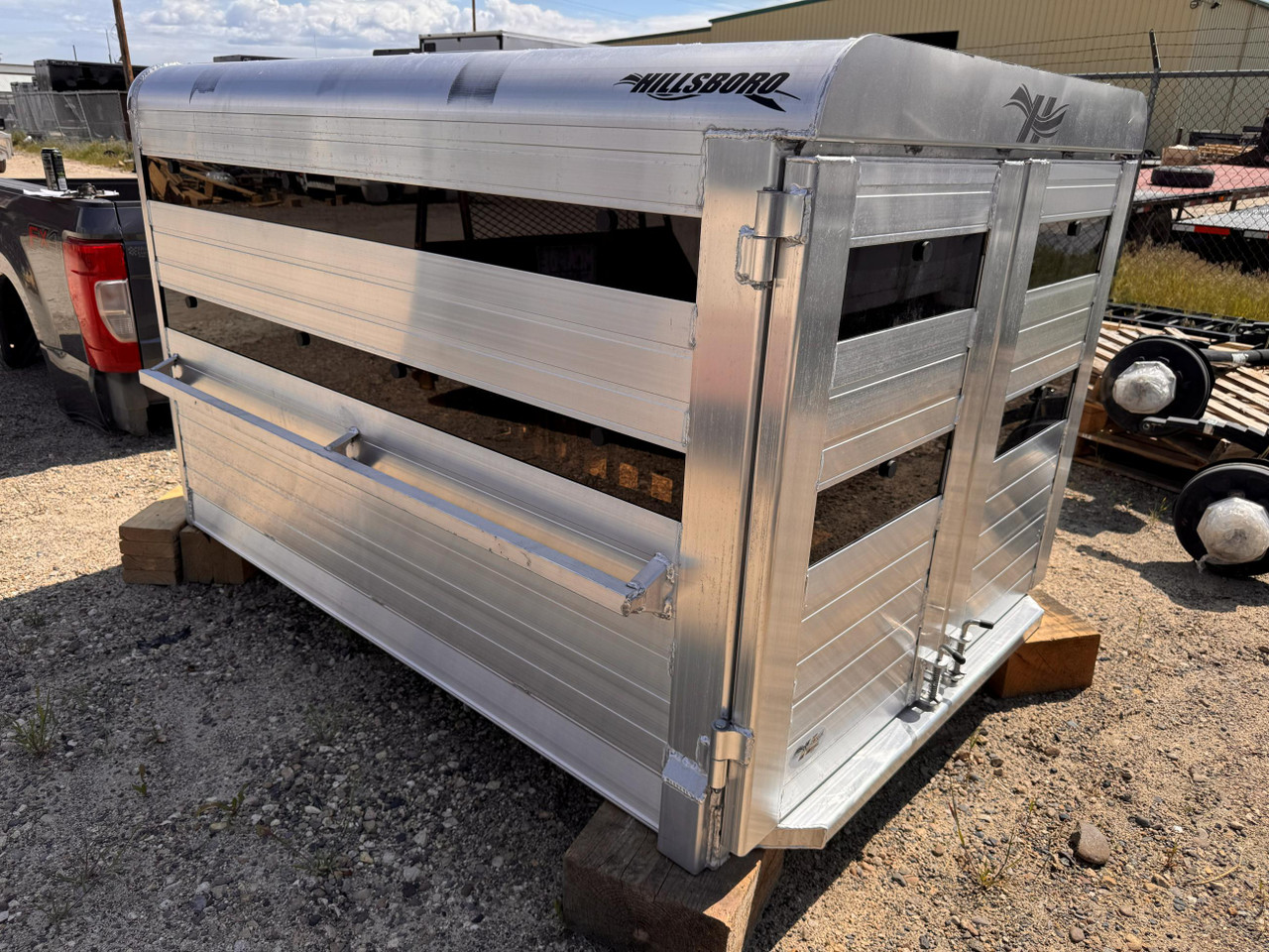 Hillsboro Trailers 48"X6' Stock Pickup Bed Box | Aluminum, Plexiglass Installed, Dual Divider