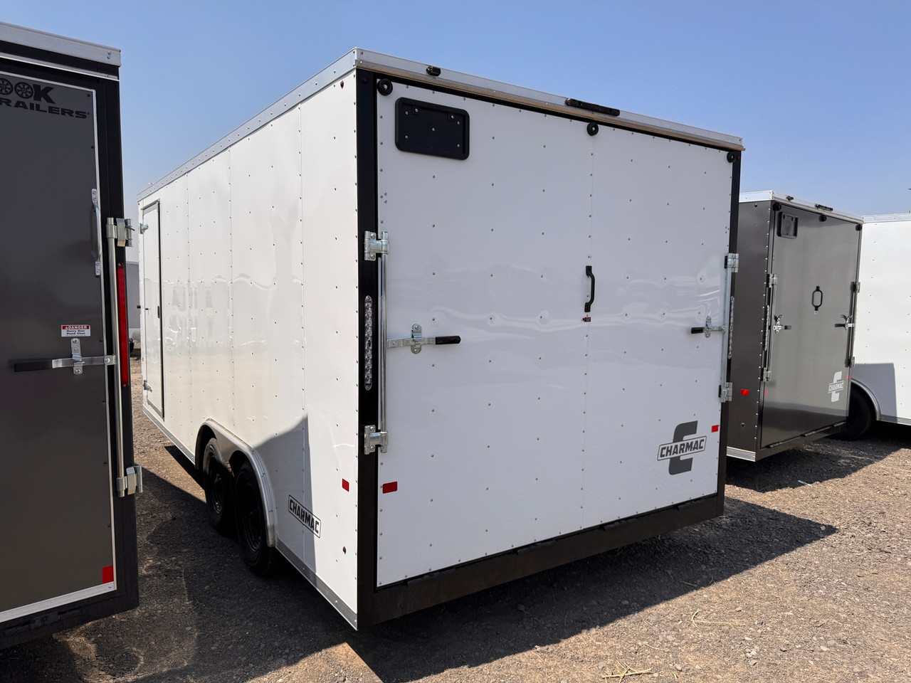 Charmac Trailers 2027 ATLAS 100"X18' V-Nose Cargo Trailer | Tandem Axle 9.99K, 7' Tall, RV Side Door Driver Side, Rear Ramp Door