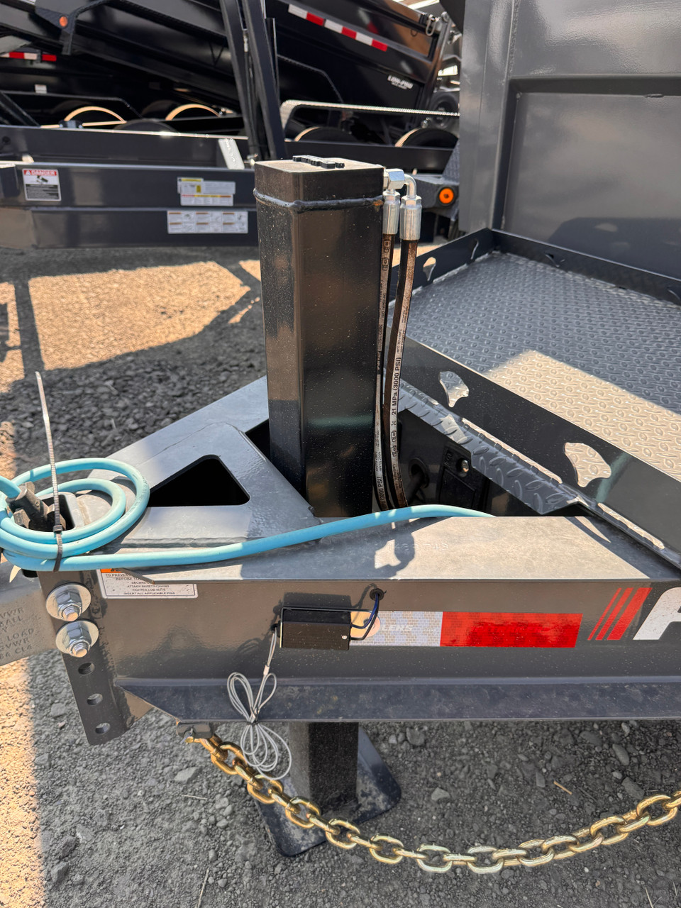 P.J. Trailers 2027 DM 83"X16' Low Profile Dump Trailer | Tandem Axle 14K, 36" Tall Sides, 7 GA Floors, Hydraulic Jack, Locking Box, 2 Way Spreader Gate, Slide In Ramps