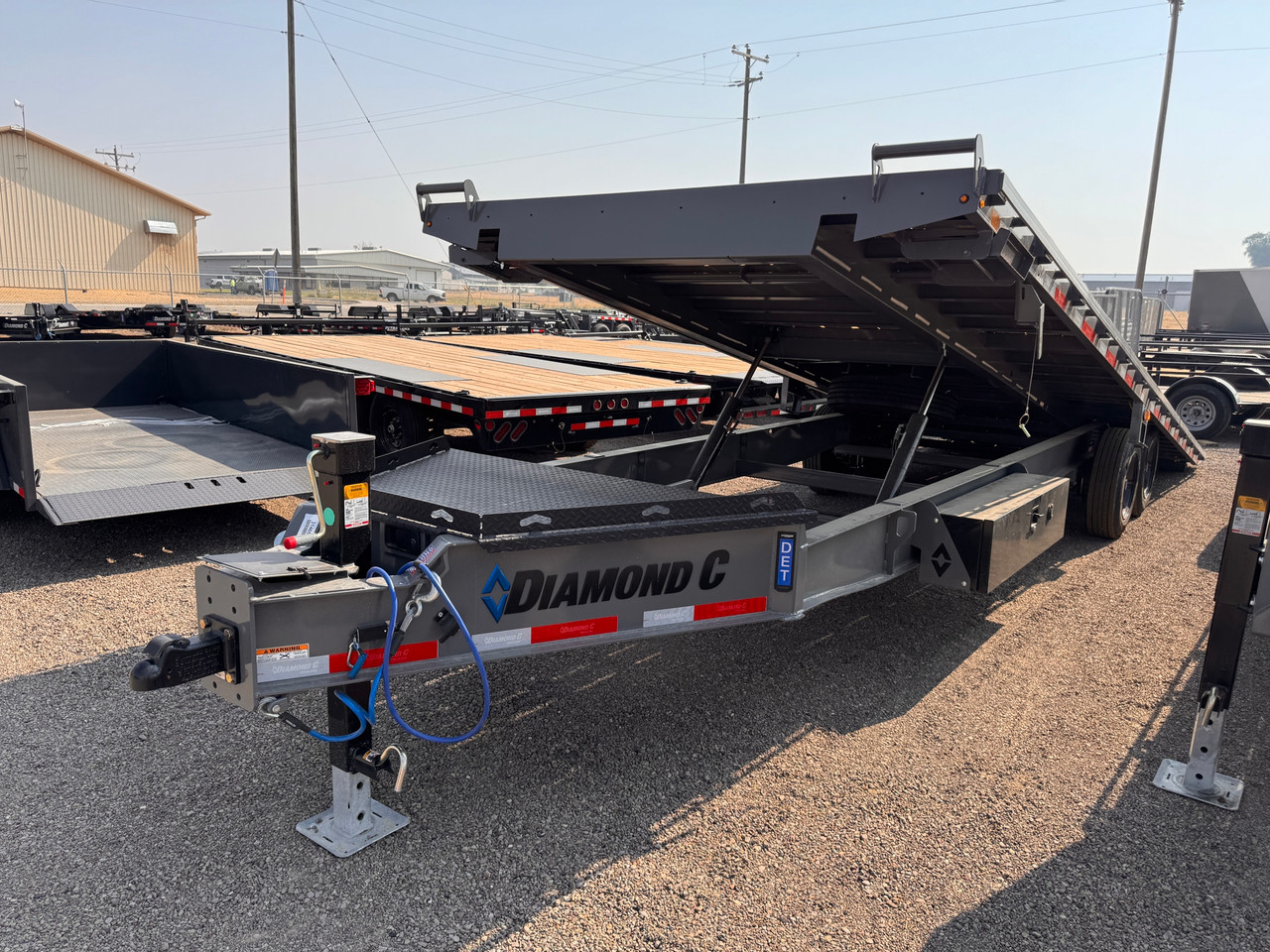 Diamond C Trailers 2026 DET208 26' Deckover Tilt Trailer | Tandem Axle 18K, Full Power Tilt, XL Locking Tongue Box, Solar Charging
