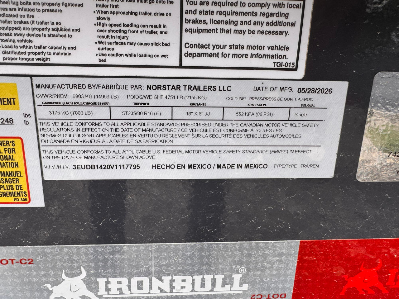 Iron Bull Trailers 2027 DWB 83"X14' Scissor Dump Trailer | Tandem Axle 14K, 2' SIDES, RAMPS, TARP, MOUNT