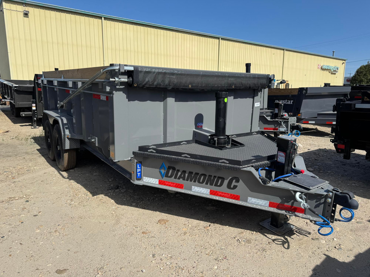 Diamond C Trailers 2027 LPT207 82"X14' Telescopic Dump Trailer | (5 stage), 32" sides w/ boards, 2 speed jack, solar, Spare, Rear Stab Jacks,