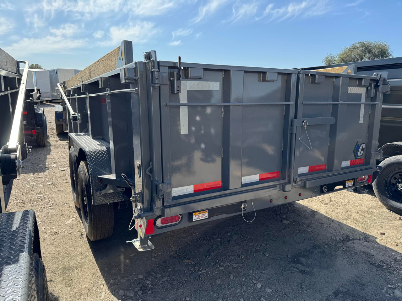 Diamond C Trailers 2027 LPT207 82"X14' Telescopic Dump Trailer | (5 stage), 32" sides w/ boards, 2 speed jack, solar, Spare, Rear Stab Jacks,