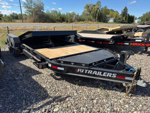 P.J. Trailers 2027 TY 83"X20' Equipment Tilt Trailer | Tandem Axle 14K, 8" I-Beam, 16' Tilt Deck, Torsion Axles, Steel Fenders, Locking Box, 14ply Tires