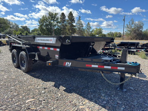 P.J. Trailers 2027 DT 83"X14' Telescopic Dump Trailer | Tandem Axle 14K, Low Profile, 24" Sides, 7ga Floors, Hydraulic Jack, Solar Charger