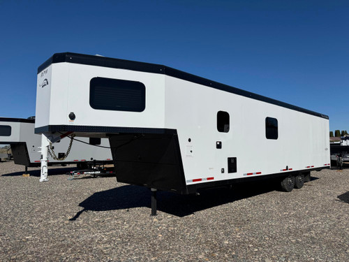 Trails West Trailers 2027 RPM Freeride 30' Powersports Trailer | Tandem Axle, Dual A/C, Day & Night Shades, Fuel Cell 30 Gal, Inverter 2k Watt, Murphy Bed ilo bunks, POW Awning, Power Rear Ramp, Roll down Screens, Roll over Sofa Bed, Shower Dome, Spe