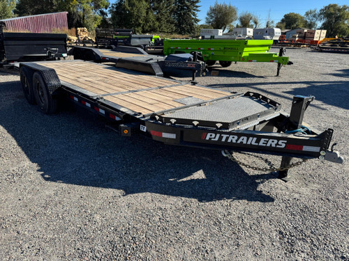 P.J. Trailers 2027 TY 83"X20' Equipment Tilt Trailer | Tandem Axle 14K, 8" I-Beam Frame, w/14 Ply Tires, Torsion Axles, 16' Tilt Deck, Plate for Winch