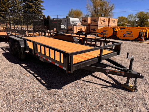 Dutton Trailers 2026 DT 84"X16' Utility Trailer | Tandem Axle 7K, Rear Ramp Gate, ATV Side Load Ramps, Tube Top Rail, LED Lights