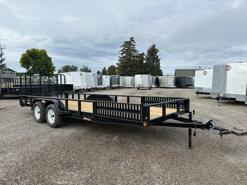 GR Trailers 2025 82"X20' Utility Trailer | Tandem Axle, Channel Pipetop Rail, Side Load ATV Ramps, Rear Rampgate