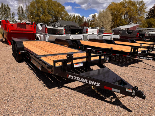 P.J. Trailers 2026 T6 83"X20' Car Hauler Gravity Tilt Trailer | Tandem Axle 14K, 16' Tilt Deck, 4' Stationary, Torsion Axles, 10 Ply Tires, Locking Lid, Bolt On Steel Fenders