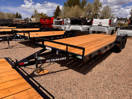 P.J. Trailers 2026 C4 20' Car Hauler Trailer | Tandem Axle 7K, Dovetail, Slide In Ramps, Bolt On Diamond Plate Steel Fenders