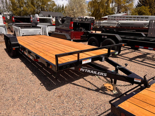 P.J. Trailers 2026 C4 20' Car Hauler Trailer | Tandem Axle 7K, Dovetail, Slide In Ramps, Bolt On Diamond Plate Steel Fenders