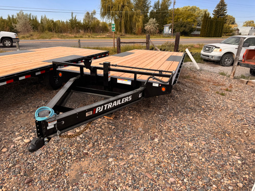 P.J. Trailers 2027 F8 20' Deckover Flatbed | Tandem Axle 14K, Extended Tongue, Open Storage Tray, Slide In Ramps, Straight Deck