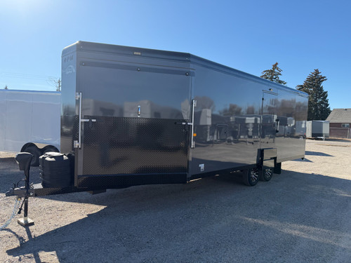 Trails West Trailers 2026 RPM ALTITUDE 28' Powersports Trailer | Tandem Axle, Rubber Insulated Floors, Extra Flood Light Rear, High Power Vent, Stereo and Sound System, Ducted Dryers