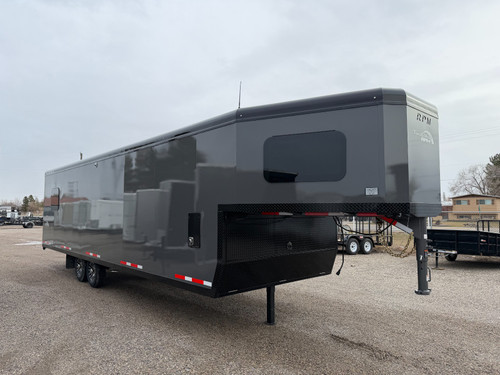 Trails West Trailers 2026 RPM ALTITUDE 28' Powersports Trailer | Tandem Axle 14K, Extreme Cold, Rubber Floors, 48" Helmet & Ducted, Extra Window, Fuel Cell