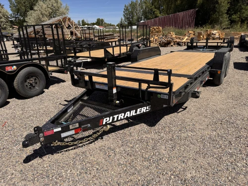 P.J. Trailers 2027 T6 83"X20' Car Hauler Gravity Tilt Trailer | Tandem Axle 14K, 16' Tilt, 2' Stationary, Torsion Axles, Bolt On Steel Fenders