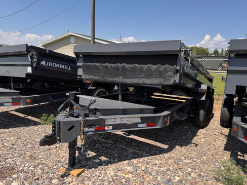 Iron Bull Trailers 2027 DWB 83"X14' Scissor Dump Trailer | Tandem Axle 14.999K, 24" Sides, Slide In Ramps, Tarp Kit