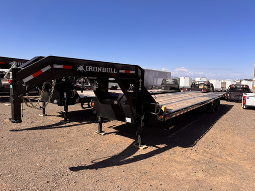 Iron Bull Trailers 2024 FLG 34' Flatbed Trailer | Tandem Axle 24K, 5' Rampage Ramps