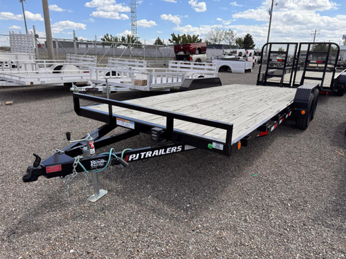 P.J. Trailers 2024 C4 102"X20' Car Hauler Trailer | Tandem Axle 7K, Dove Tail, Spare Tire Mount