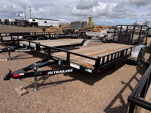 P.J. Trailers 2026 T6 83"X20' Equipment Tilt Trailer | Tandem Axle 14K, Torsion Axles, 4' Stationary + 16' Tilt, Fork Holders