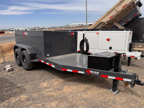 Boss Trailers 2026 990 Gallon Refueling Trailer | Tandem Axle 14K, 990 Gallon Tank, 25 GPM Electric Pump, Small Toolbox, Charging Kit, Diesel Fuel Only (Farm Use)