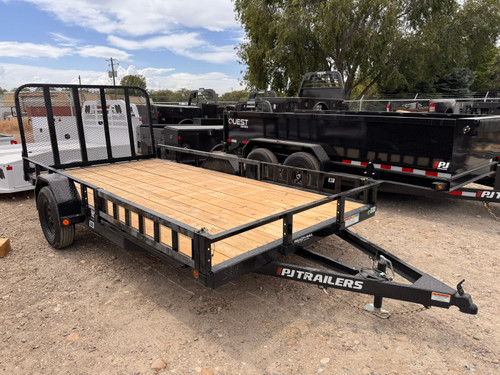 P.J. Trailers 2027 U8 83"X14' Utility Trailer | Single Axle, Rear Rampgate, ATV Side Load Ramps