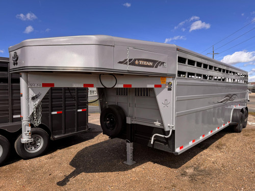 Titan Trailers 2026 CLASSIC STOCK 72"X24' Stock Trailer | Tandem Axle 14K, Dual Gates, 54" Escape, Sliding Vents, Rubber Floors, Rear Combo Gate