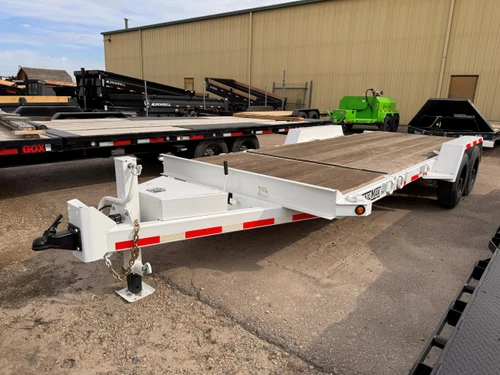 Trailmax Trailers 2024 T-16UT 20' Gravity Tilt Trailer | Tandem Axle 18.4K, 16 Tilt, 4 Stationary, Rough Cut Floor, Toolbox