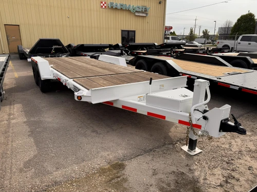 Trailmax Trailers 2024 T-16UT 20' Gravity Tilt Trailer | Tandem Axle 18.4K, 16 Tilt, 4 Stationary, Rough Cut Floor, Toolbox
