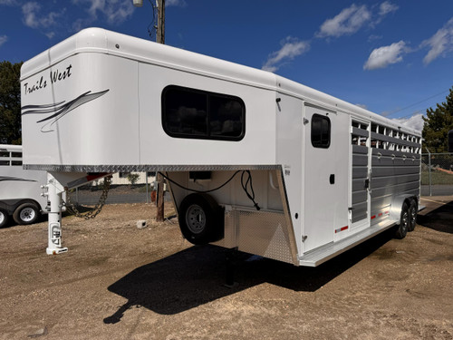 Trails West Trailers 2024 SANTA FE SUPER TACK 24' Stock Combo Trailer | Tandem Axle 18.667K, Convenience Package, Rear Slider