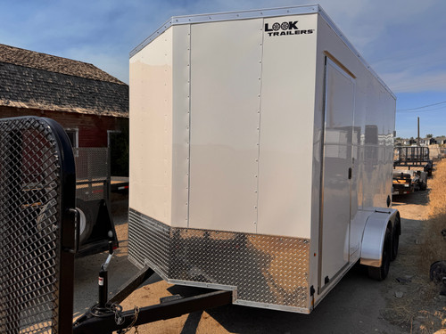 Look Trailers 2026 ST DLX 84"X14' V-Nose Cargo Trailer | Tandem Axle 7K, Rear Ramp Door, Drivers Side Door, 7' Tall