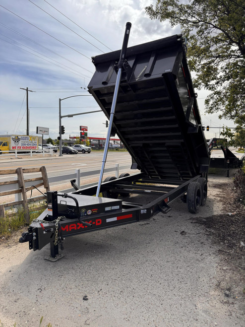 Maxx-D Trailers 2025 DTX 83"X14' Telescopic Dump Trailer | Tandem Axle 16K, 2 Way Spreader Gate, 36" Sides, Ramps, Tarp Kit, Locking Box, Spare Tire Mount