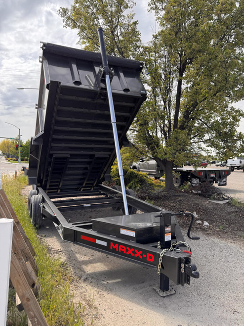 Maxx-D Trailers 2025 DTX 83"X14' Telescopic Dump Trailer | Tandem Axle 16K, 2 Way Spreader Gate, 36" Sides, Ramps, Tarp Kit, Locking Box, Spare Tire Mount