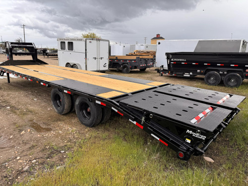 P.J. Trailers 2026 LD 30' Flatbed Trailer | Tandem Axle 14K, Dual Tires, Monster Ramps, Winch Plate, 14 Ply Tires