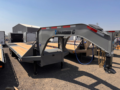 Diamond C Trailers 2026 FMAX212 30' Deckover Flatbed Trailer | Tandem Axle 25.9K, Hydraulic Dovetail, Dual Hydraulic Jacks, Solar Charger, ABS Brakes, Tongue/Underbed Storage