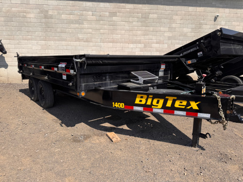 Big Tex Trailers 2023 TL 96"X15' Deckover Dump Trailer | Tandem Axle 14K, Drop Down Sides, Tarp Kit, Solar Charging, Spare Tire, 2 Way Spread Gate, Slide In Ramps