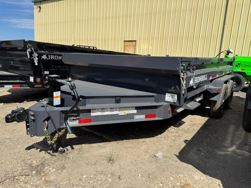 Iron Bull Trailers 2027 DWB 83"X14' Scissor Dump Trailer | Tandem Axle, 24" Sides, 7 Ga Floor, 10 Ga Sides, Ramp, Tarp Kit, 2 Way Gate
