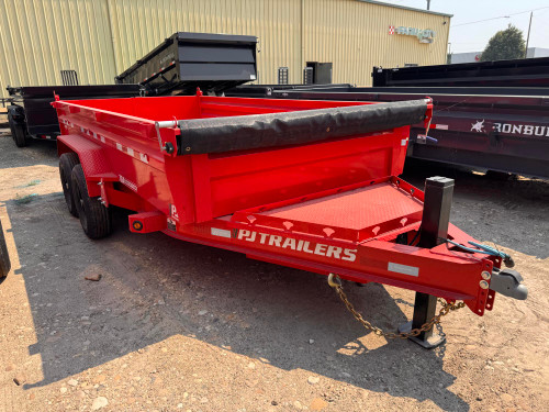 P.J. Trailers 2027 DL 83"X14' Telescopic Dump Trailer | Tandem Axle 14K, 6" Cylinder, Hydraulic Jack, 24" Sides, 7 Ga Floor