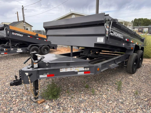 Iron Bull Trailers 2027 DWB 83"X14' Scissor Dump Trailer | Tandem Axle 14K, 2' SIDES, RAMPS, TARP, MOUNT