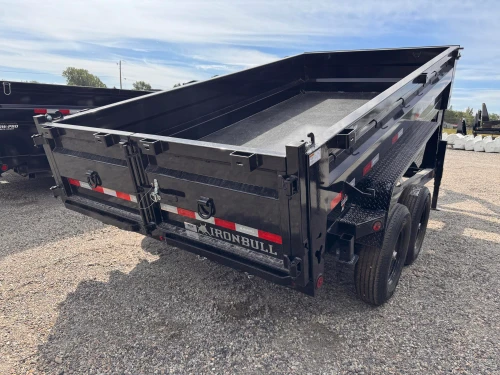 Iron Bull Trailers 2027 DTG 83"X14' Scissor Dump Trailer | Tandem Axle 14K, 24" Sides, ALUM Ramps, Tarp kit, Spare Mount