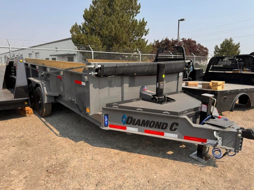 Diamond C Trailers 2027 LPT207 82"X16' Telescopic Dump Trailer | (5 stage), 24" Sides w/ Boards, 2 speed jack, solar, spare, Rear Stab Jacks