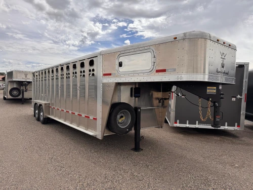 Wilson Trailers 2027 Punchside 84"X24' Stock Trailer | Alluminum, PSGN-5724, 16KGVWR, 7K AXLES, TIE RAIL INSIDE, 8 TIE LOOPS OUTSIDE, RUNNING BOARDS,