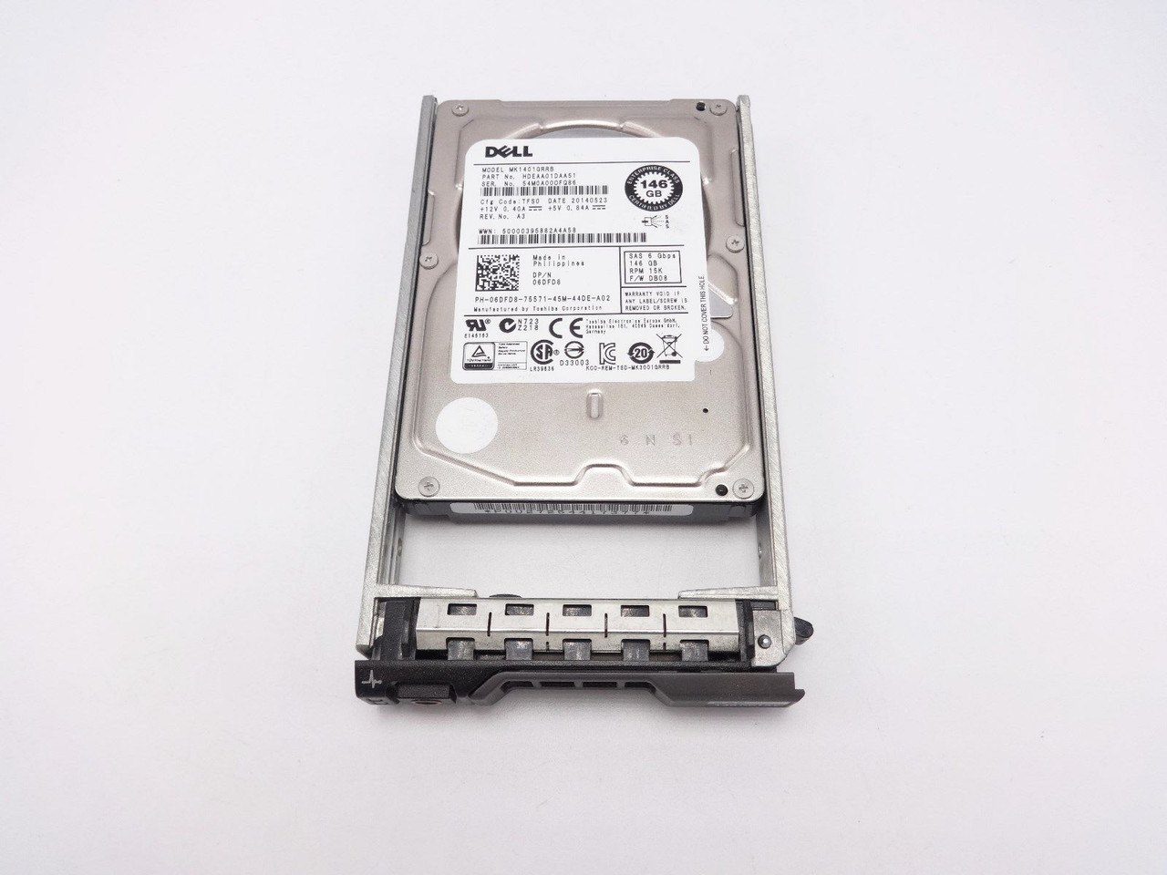 Dell 6DFD8 146GB 15K SAS 2.5IN 6GBPS Hard Drive MK1401GRRB