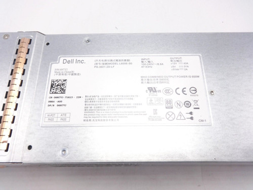 Dell 6N7YJ Powervault MD1200 MD3200I 600w Power Supply