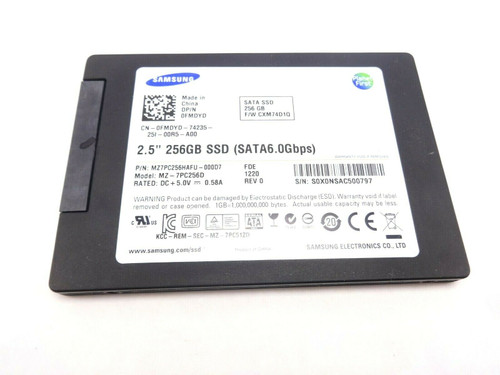 Dell FMDYD Samsung 256GB MLC 6GBPS 2.5 Solid State SSD SATA Hard Drive