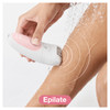 Cordless use up to 30 mins. 100% wet and dry. Use in the bath or shower to reduce discomfort. Epilation is virtually painless with regular use
