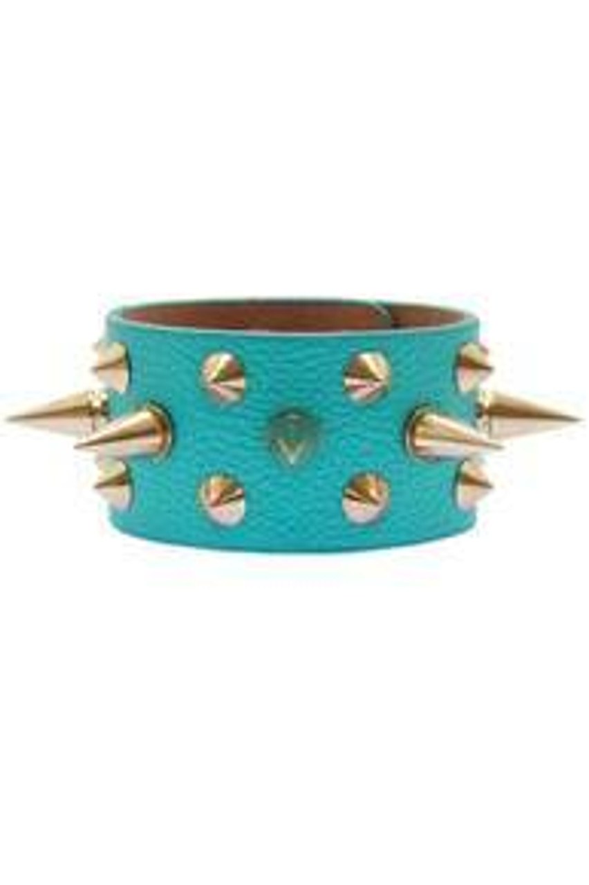 Leatherette Spike Bracelet in Gold - BTR - BEYOND THE RACK